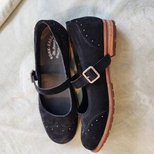 Kork-Ease Black Suede Mary Jane Shoes